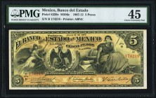 Mexico Banco Del Estado De Mexico 5 Pesos 16.7.1910 Pick S329c M396c PMG Choice Extremely Fine 45. 

HID09801242017