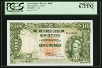 New Zealand Reserve Bank of New Zealand 10 Pounds ND (1967) Pick 161d PCGS Superb Gem New 67PPQ. 

HID09801242017