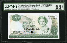 New Zealand Reserve Bank of New Zealand 20 Dollars ND (1981-92) Pick 173s Specimen PMG Gem Uncirculated 66 EPQ. One POC.

HID09801242017