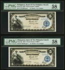 Philippines Bank of the Philippine Islands 5 Pesos 1933 Pick 22 Two Consecutive Examples PMG Choice About Unc 58. 

HID09801242017