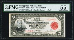 Philippines Philippine National Bank 5 Pesos 24.3.1937 Pick 57 PMG About Uncirculated 55. Minor toning.

HID09801242017