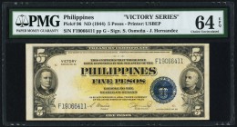 Philippines Victory Series 5 Pesos ND (1944) Pick 96 PMG Choice Uncirculated 64 EPQ. 

HID09801242017