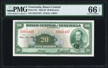 Venezuela Banco Central De Venezuela 20 Bolivares 29.5.1958 Pick 32c PMG Gem Uncirculated 66 EPQ. 

HID09801242017