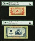 Vietnam National Bank of Viet Nam 1 Hao; 2 Dong 1958 Pick 68a; 72a PMG Superb Gem Unc 67 EPQ; Gem Uncirculated 65 EPQ. 

HID09801242017