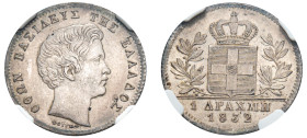 Greece, King Otto, 1832-1862. Drachma, 1832, First Type, Munich mint (KM15; Divo 12a).

Graded UNC Details, Obverse Cleaned NGC.

From the “Athanasios...