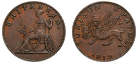 Greece, Ionian Islands, British Administration, 1809-1863. 2 Lepta (1/2 Obol), 1819, 4.76g (KM31).

Extremely fine or better with much remaining lustr...