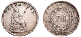 Greece, Ionian Islands, British Administration, 1809-1863. 30 Lepta, 1849, 1.38g (KM35).

About extremely fine.

From the “Cypriot” Collector.