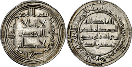 Gobernadores. Tipo posterior a la reforma. AH 108. Al Andalus. Dirhem. (V. 24) (Fro. 2). Rarísima, sólo hemos tenido un ejemplar. 2,96 g. EBC-/EBC. 
...