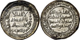 Gobernadores. Tipo posterior a la reforma. AH 119. Al Andalus. Dirhem. (V. falta) (Fro. 1, mismo ejemplar). Rarísima, no hemos tenido ninguna. 2,76 g....
