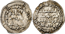 Emirato. AH 203. Al Hakam I. Al Andalus. Dirhem. (V. 115) (Fro. 2, mismo ejemplar). 2,73 g. MBC+. 
Emirate. AH 203. Al Hakam I. Al Andalus. Dirhem. (...
