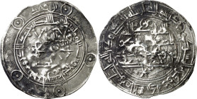 Emirato. AH 264. Muhammad I. Al Andalus. Dirhem. (V. 295) (Fro. 9 sim). Anv.: encima de la orla. Este Ibn Fahd (literalmente "hijo de leopardo"), desc...