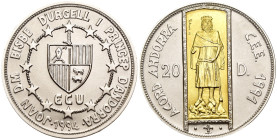 Andorra - Joan Martí i Alanis (1971-2003) - 20 Diners 1994 - Peter III - Mintage: 5.000 pcs. - Ag .925 - gr. 26,5 - KM#100

FDC

SPEDIZIONE IN TUT...