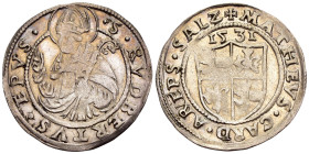 Austria - Principe vescovile di Salisburgo (Stati Austriaci) - Matthäus Lang von Wellenburg) (1519-1540) - 1/2 Batzen 1531 - Ag - gr. 1,41 - Zöttl# 27...