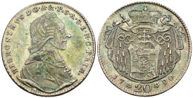 Austria - Arcivescovado Principesco di Salisburgo (Stati Austriaci) - Hieronymus von Colloredo (1772-1803) - 20 Kreuzers 1790 - Ag - gr. 6,66 - KM#460...