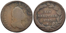 Austria - Sacro Romano Impero (976-1804) - 1 Kreuzer 1790 - Mint: Schmolnitz - Cu - KM#2056

MB/BB

SPEDIZIONE SOLO IN ITALIA - SHIPPING ONLY IN I...