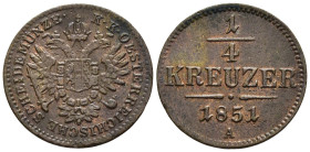Austria - Impero Austriaco (1804-1867) - Franz Joseph I (1848-1916) - 1/4 Kreuzer 1851 - Cu - KM#2180

m BB

SPEDIZIONE SOLO IN ITALIA - SHIPPING ...
