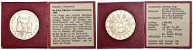 Austria - Seconda Repubblica Austriaca (1955-oggi) - 25 Schilling 1960 - 40° anniversario del Plebiscito della Carinzia - Ag - in folder - KM#2890

...