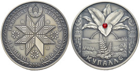 Bielorussia - 20 Roubles 2004 - Kupalle - Mint: Vilnius - Mintage: 3.000 pcs. - Ag .925 (ossidato con inserto di cristallo artificiale trasparente) - ...
