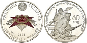 Bielorussia - 20 Roubles 2004 - Belarusian partisans - Mintage: 2.000 pcs. - Mint: Vilnius - Ag .925 - gr. 33,6 - KM#86

FDC

SPEDIZIONE IN TUTTO ...