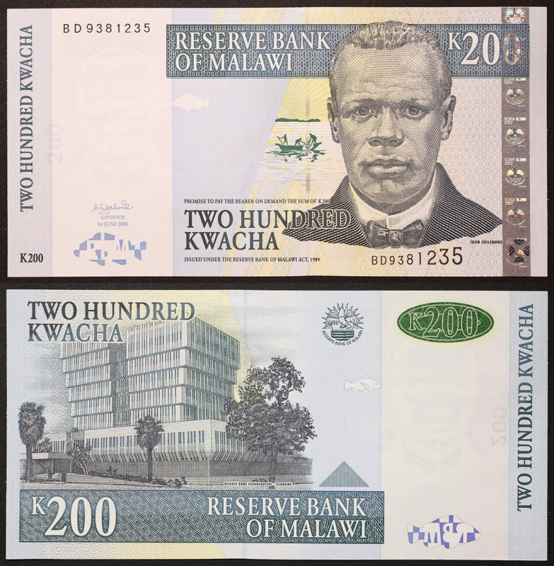 Malawi - Republic (1964-date) - Malawi, Republic - 200 Kwacha - 2004 - - Small c...