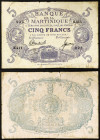 Martinique - Banque de la Martinique - Matinique, Banque de la Martinique - 5 Francs - 1901 - Very rare. - Folds, creases, tiny holes - Pick 6

GOOD