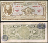 Mexico - - Mexico, Second Republic - 100 Pesos - 18/07/1973 - Serie BWY. - Folds, creases, stains, small holes - Pick 61

VG