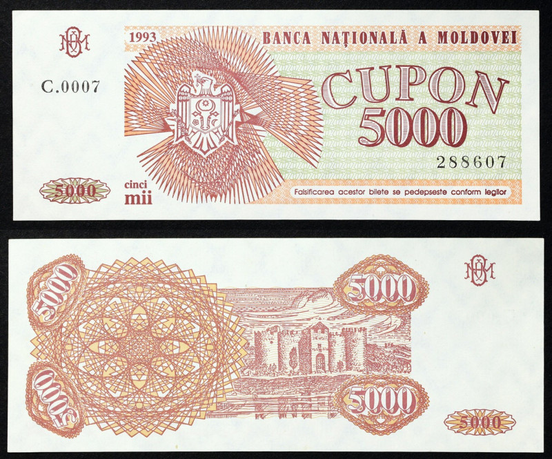 Moldova - Republic (1992-date) - Moldova, Republic - 5.000 Cupon - 1993 - - - Pi...