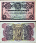 Mozambique - Portuguese Administration (1877-1975) - Mozambique, Portuguese Administration - 5 Libras - 15/01/1934 - - Central fold, slight creases, s...
