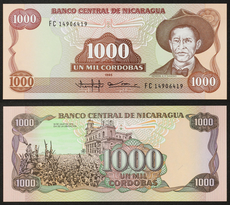 Nicaragua - Republic (1838-date) - Nicaragua, Republic - 1.000 Cordobas - 1985 -...