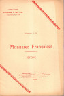 BOURGEY Etienne - Paris, 16 - Juin, 1922. Collection J. D. Monnaies francaise et Jetons. Pp 16, nn 322, tavole 2. Legatura ed. interno ottimo stato, R...