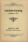 CAHN E. A. - Frankfurt am Main, 21 - September, 1910. I Deutsche taler des 16 - 19 Jahunderts. Sammlung F. O. II Goldmunzen und italienische munzen. I...