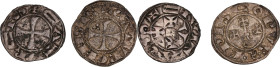 Cahors, Guillaume de Cardaillac (1208-1234).
Denier, Cahors
Av. Une crosse entre trois croisettes.
Rv. Croix cantonnée au 1 de trois besants disposés ...