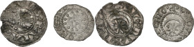 Provence, Duc et Marquis de provence, Raymond V (1148-1194).
Lot de 2 Denier, Pont-de-Sorgues.
Av. Croix de Toulouse.
Rv. Étoile à huit rais posée sur...