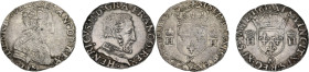 Henri II (1547-1559).
Lot de 2 Demi Testons, 1559K et1861M. 
Av. Buste à droite du Roi.
Rv. Écu de France couronné accosté de deux H couronnés.
Légère...