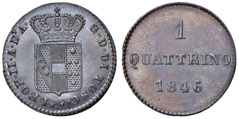 Firenze - Leopoldo II (1824-1859) Quattrino 1846 - D/ G D DI TOSC LEOP II A D' A...