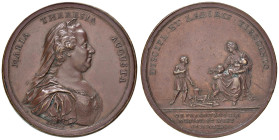 Milano - Maria Teresa d'Asburgo (1740-1780) Medaglia 1770 per ricordare l’istituzione degli Orfanotrofi di Milano e Mantova, opus Johann Martin Krafft...