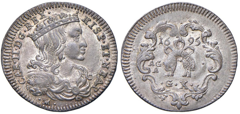 Napoli - Carlo II d'Asburgo (1674-1700) Carlino 1696 - D/ CAR II DG REX - HISP E...