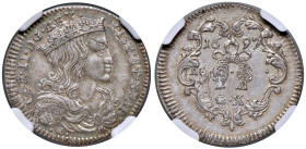 Napoli - Carlo II d'Asburgo (1674-1700) Carlino 1697 - D/ CAR  II DG REX - HISP ET N E A P, busto coronato del re; in basso M R/ 16 99, tosone volto a...