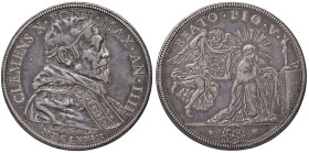 Roma - Clemente X (1670-1676) Piastra an. IIII - D/ CLEMENS X PONT MAX AN IIII, busto a destra con camauro, mozzetta e stola ornata di stelle entro ce...