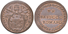 Roma - Pio VI (1775-1799) Baiocco an. XI - D/ PIVS SEXTVS PONT M A XI, stemma ovale sormontato da chiavi decussate con cordone, fiocco e tiara R/ VN /...