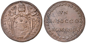 Roma - Pio VI (1775-1799) Baiocco an. XX - D/ PIVS SEXTVS PONT M A XI, stemma ovale sormontato da chiavi decussate con cordone, fiocco e tiara R/ VN /...