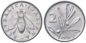 Repubblica Italiana (dal 1946) 2 lire 1958 Ulivo - Gig. 334 It 0,80 g RR