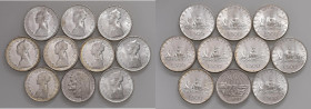 Repubblica Italiana (dal 1946) 500 lire 1966 (5) 1967 (4) Carvelle e 1965 Dante - Gig. 14, 15 e 41 Ag • Insieme di 10 monete.