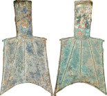 (t) CHINA. Zhou Dynasty. Warring States Period. State of Liang or Jin. Hollow Handle Sloping Shoulder Spade Money, ND (ca. 400-300 B.C.). Graded "85" ...