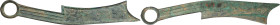 (t) CHINA. Zhou Dynasty. Warring States Period. State of Qi. Three Character Knife Money, ND (ca. 400-220 B.C.). Certified "82" by Zhong Qian Ping Ji ...