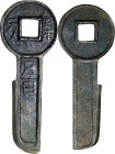 (t) CHINA. Xin Dynasty. Key Money Valued at 500 Units, ND (ca. 7-9 A.D.). Wang Mang. Graded "82" by Zhong Qian Ping Ji Grading Company.
Hartill-9.13....