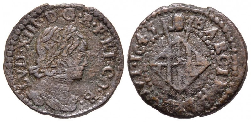 CATALOGNE / Louis XIII 1610-1643
Sizain, 1643 Barcelone, Cuivre 3.91 g.
Ref : Dy...
