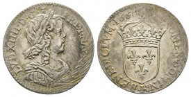 Louis XIV 1643-1715 
1/12 Écu à la mèche longue, Limoges, 1660 I, AG 2.18 g.
Ref : G. 112 (R)
Conservation : presque Superbe
