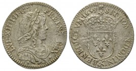 Louis XIV 1643-1715 
1/12 Écu au buste juvénile, Aix, 1659 &, AG 2.2 g.
Ref : G. 115 (R)
Conservation : TB-TTB