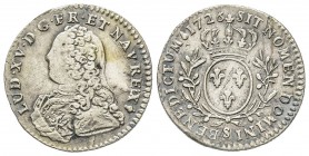 Louis XV 1715-1774
1/10 Écu aux branches d'olivier, Reims, 1726 S, AG 2.87 g.
Ref : G. 291 
Conservation : TB-TTB